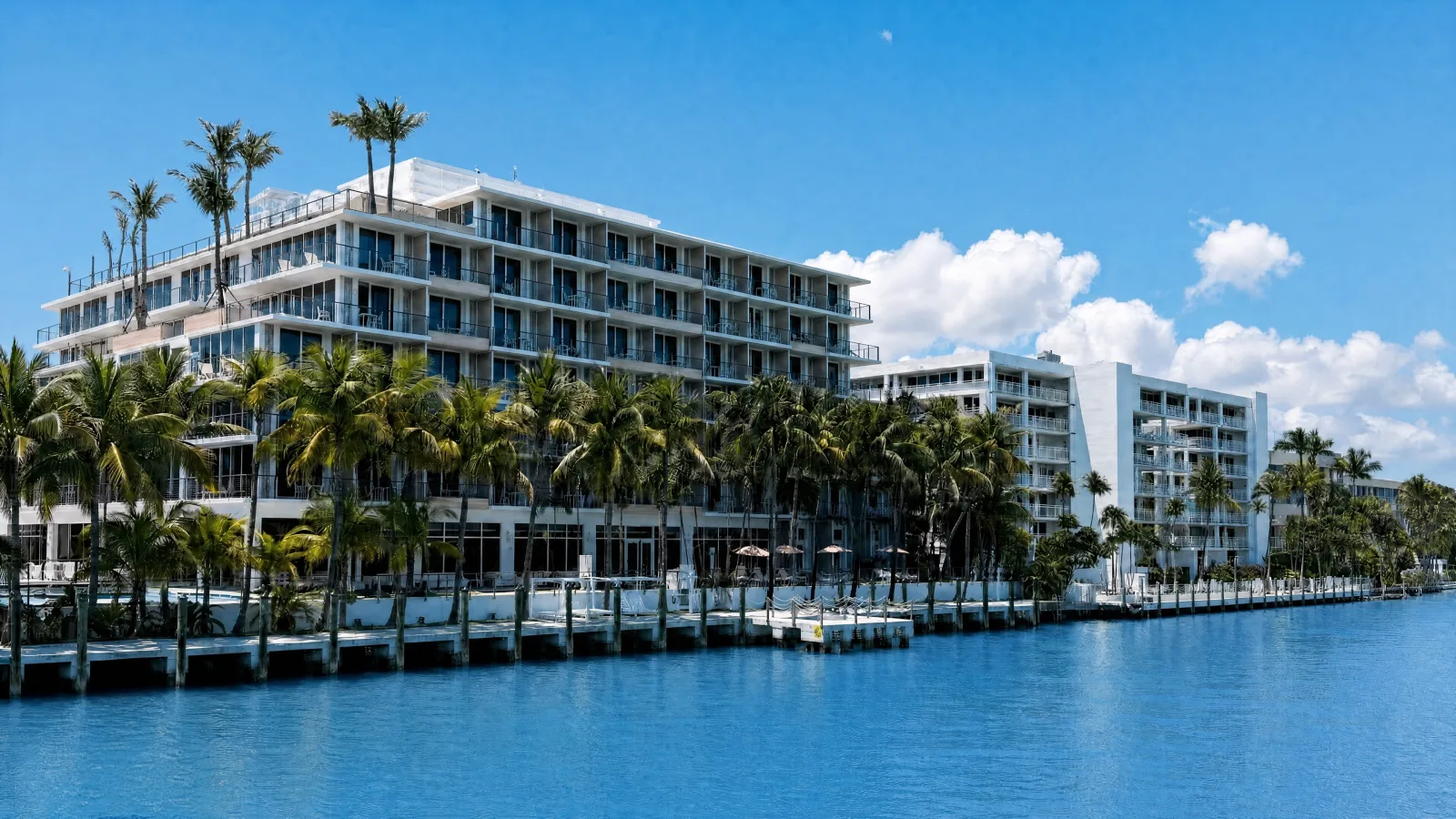 Waterfront recovery hotel exterior in Bay Harbor Islands